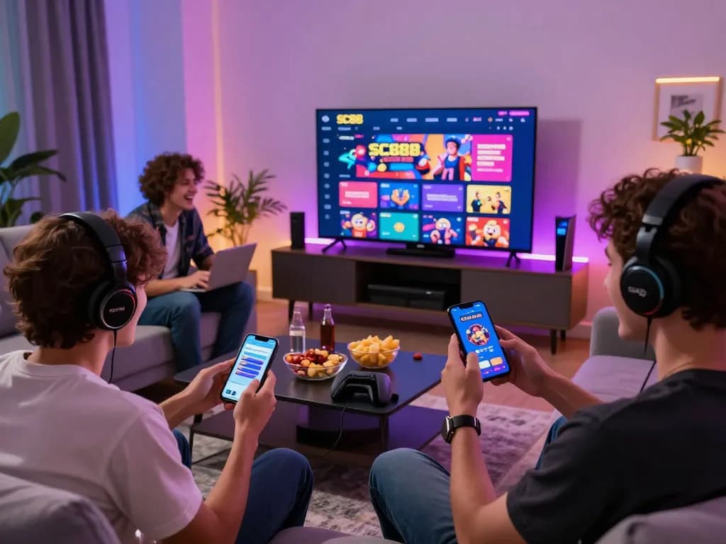 Exciting SC88 gaming scene with friends enjoying the app