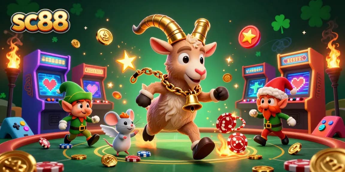 Experience the sc88 thrill as Krampus leads a holiday-horror casino scene with gaming antics and festive chaos.