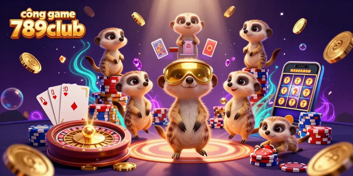 Experience thrilling gaming at cổng game 789club with dynamic meerkat casino action and vibrant scenes.