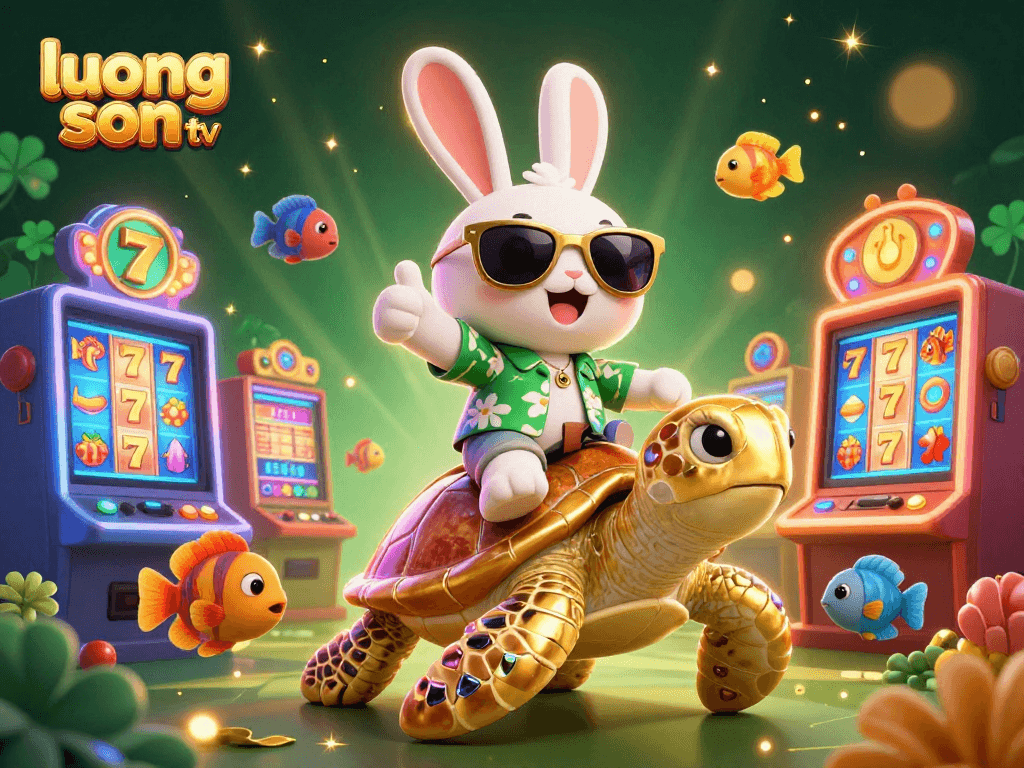 Engaging scene with lucky rabbit and golden turtle showcasing the vibrant atmosphere of luong son tv casino games.