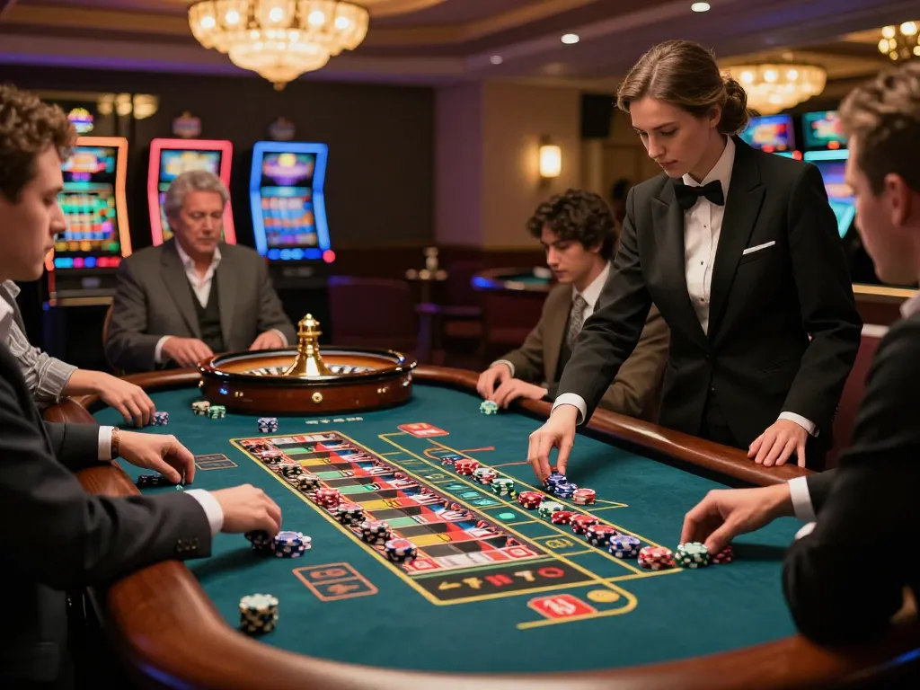 Players engaging in a dynamic roulette game at fabet casino, showcasing strategic betting moments and vibrant atmosphere.