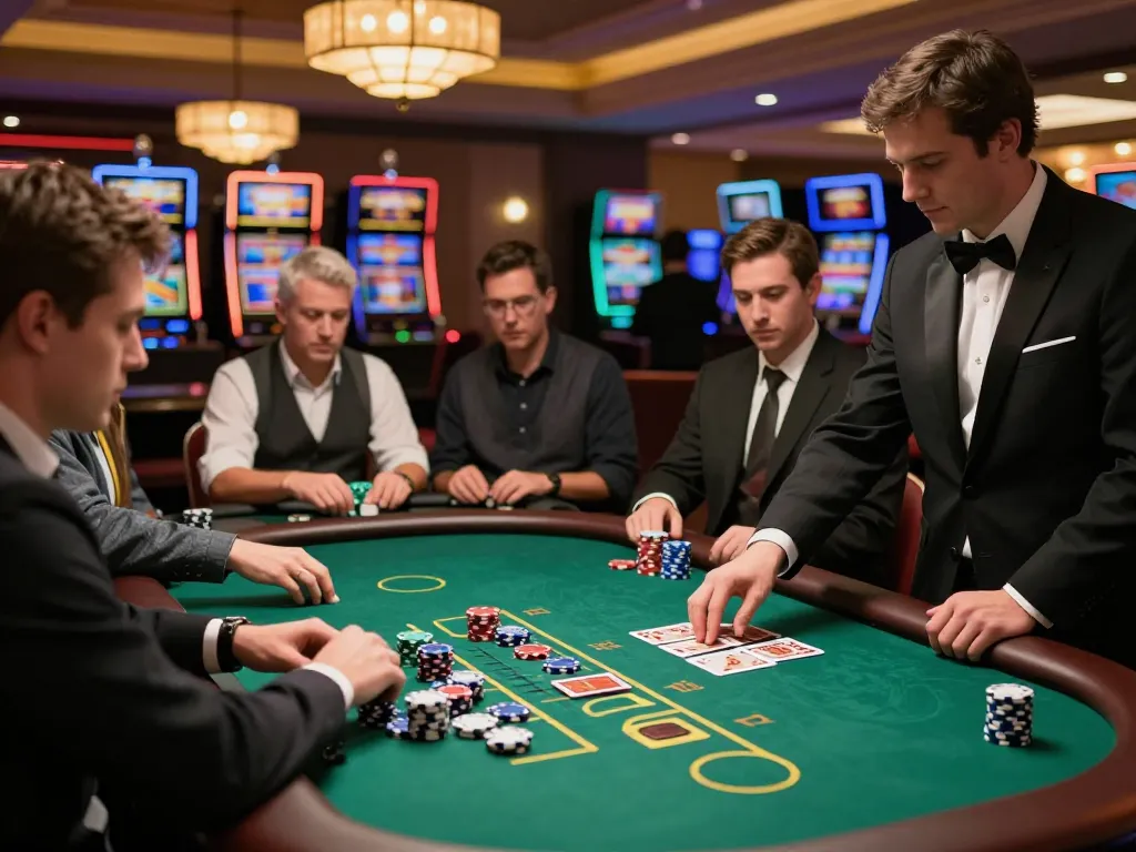 Experience thrilling blackjack gameplay at Ace96au Casino with intense focus and strategic moves.