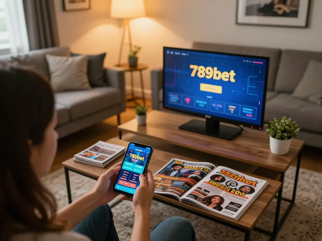 Engaging in online gaming with the 789bet app, person sitting comfortably at home