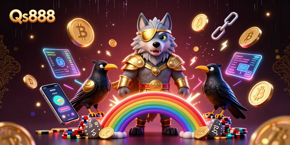 Engage with exciting gameplay at Qs888, showcasing a vibrant Norse-themed digital casino scene with colorful casino elements.