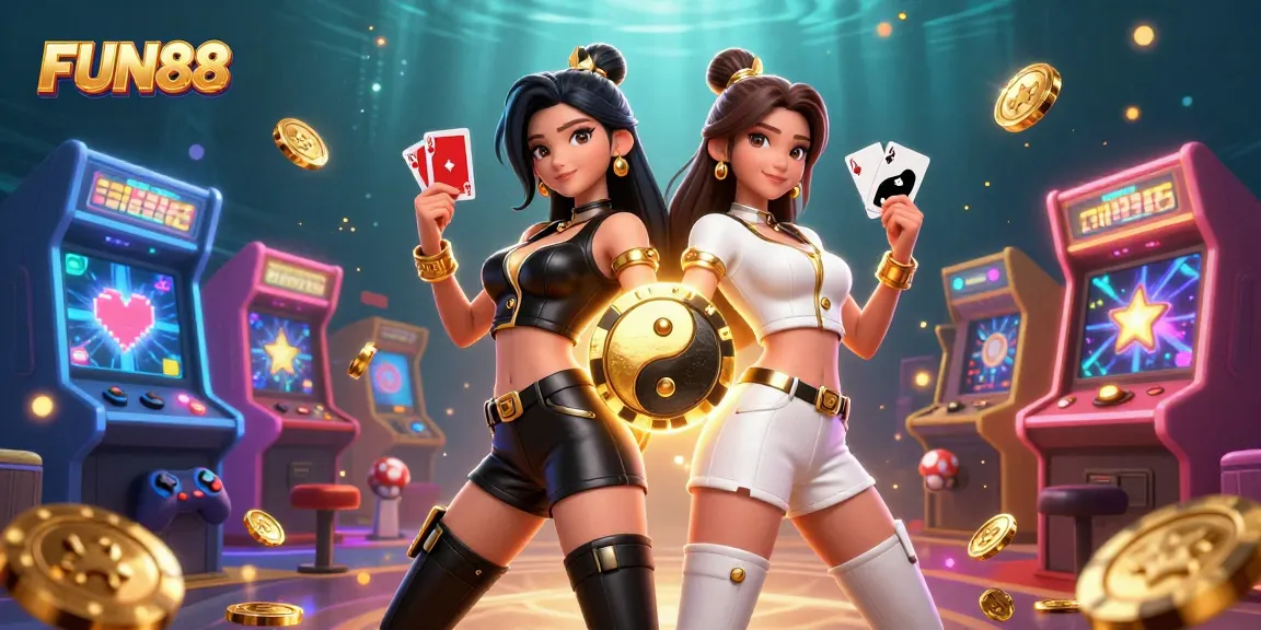 Engage with FUN88's thrilling casino experience featuring dynamic characters and vibrant game elements.