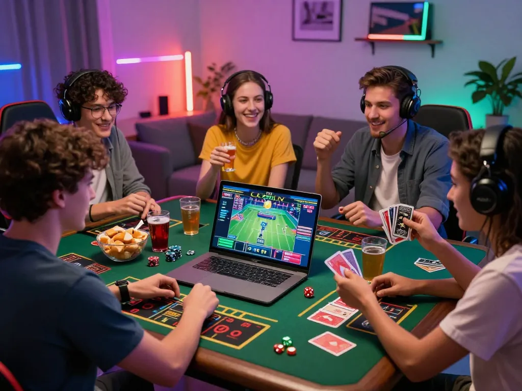 Engaged players celebrating their wins while using VN88 for online betting, highlighting sports and casino experiences.