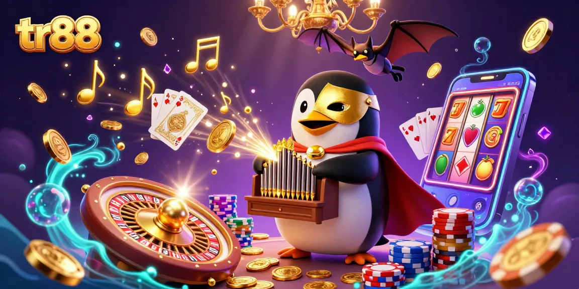 tr88 slot game scene with dynamic elements, golden coins, and cartoon characters in action