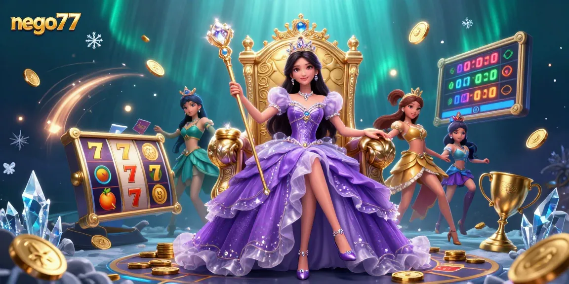 Experience seamless gaming on nego77 with vibrant slot reels and top-tier casino elements.