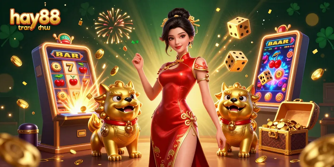 Experience the thrill of gaming at hay88 trang chủ with vibrant 3D illustrations featuring Asian characters and dynamic casino elements.