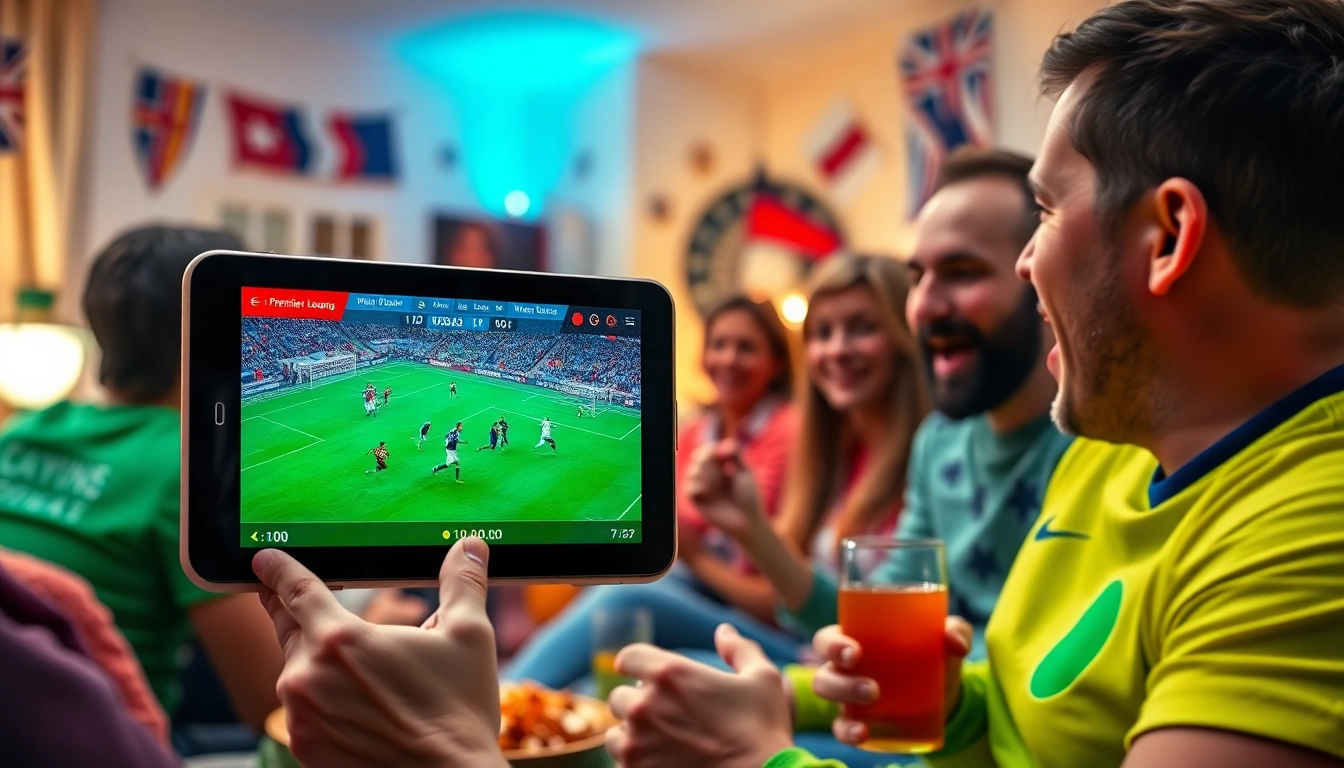 Engaging scene of football fans watching a match on https://socolive.network/ with high-definition clarity and excitement.