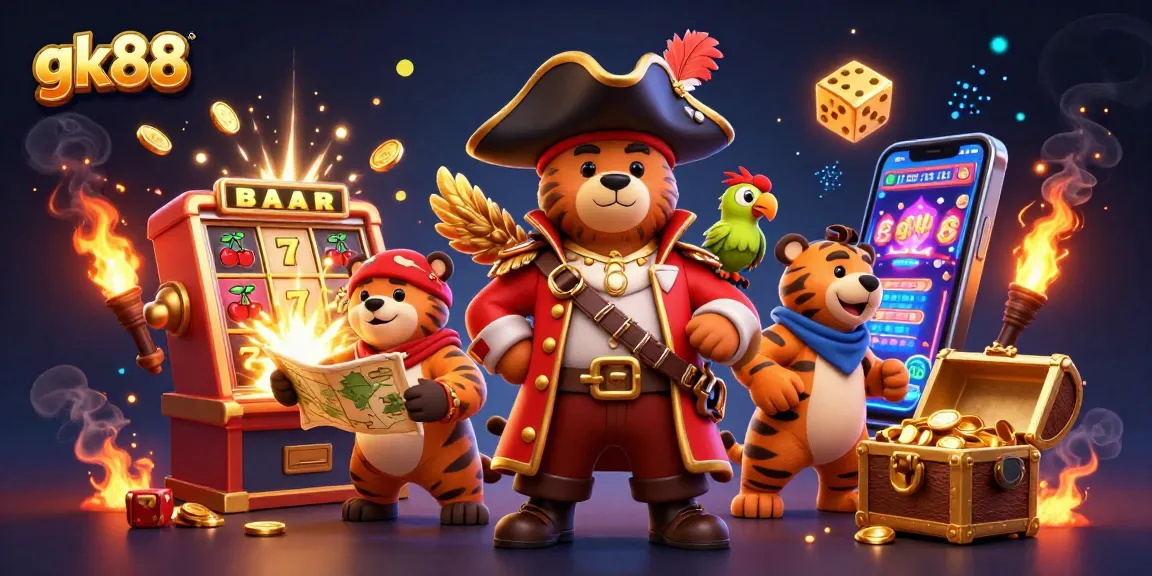 Experience the thrill of gk88 slots with cartoon pirate bears, tigers, and dynamic jackpots!