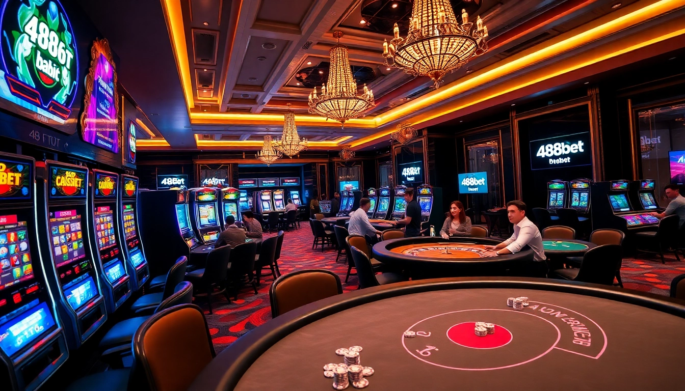 Experimenta la emoción de los juegos de casino de 488bet con tragamonedas vibrantes y jugadores participativos.