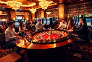 Players engaged at the roulette table in a luxurious casino environment at ok365t.fit.