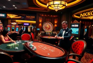 NK88 players enjoying vibrant casino tables with immersive gaming experiences.