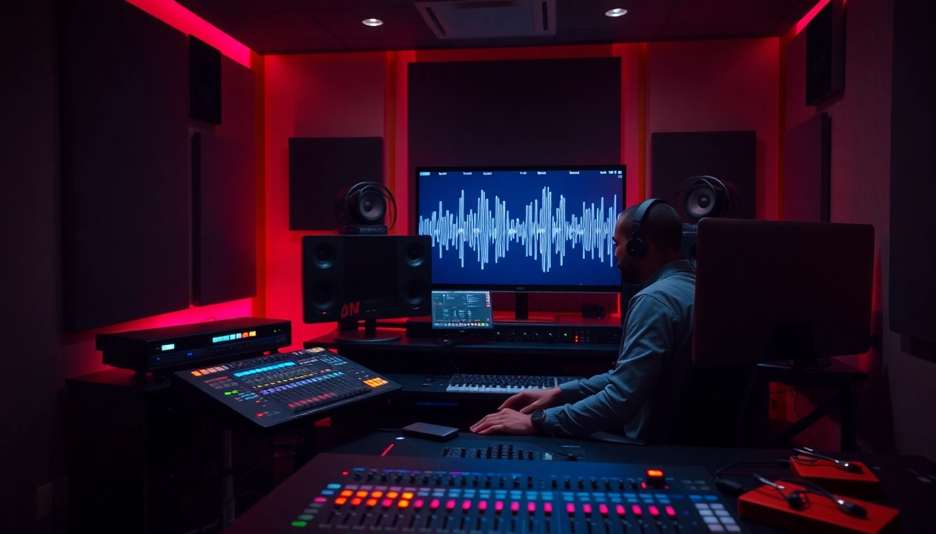 Enhance music quality through online mastering in a professional audio studio atmosphere.