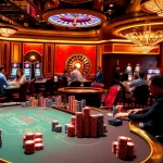 Experience the thrill at Nền Tảng RR88's luxurious casino games with vibrant tables, poker chips, and digital betting.