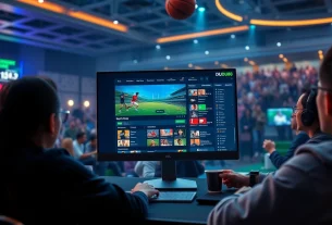 Dynamic online betting scene highlighting nhà cái du88 interface with sports enthusiasts engaged in digital gaming.