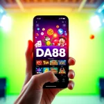 Tải App Da88 on a smartphone showcasing an exciting gaming app interface.
