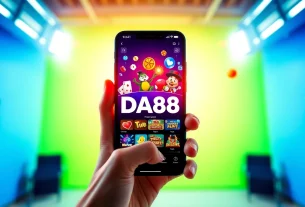 Tải App Da88 on a smartphone showcasing an exciting gaming app interface.