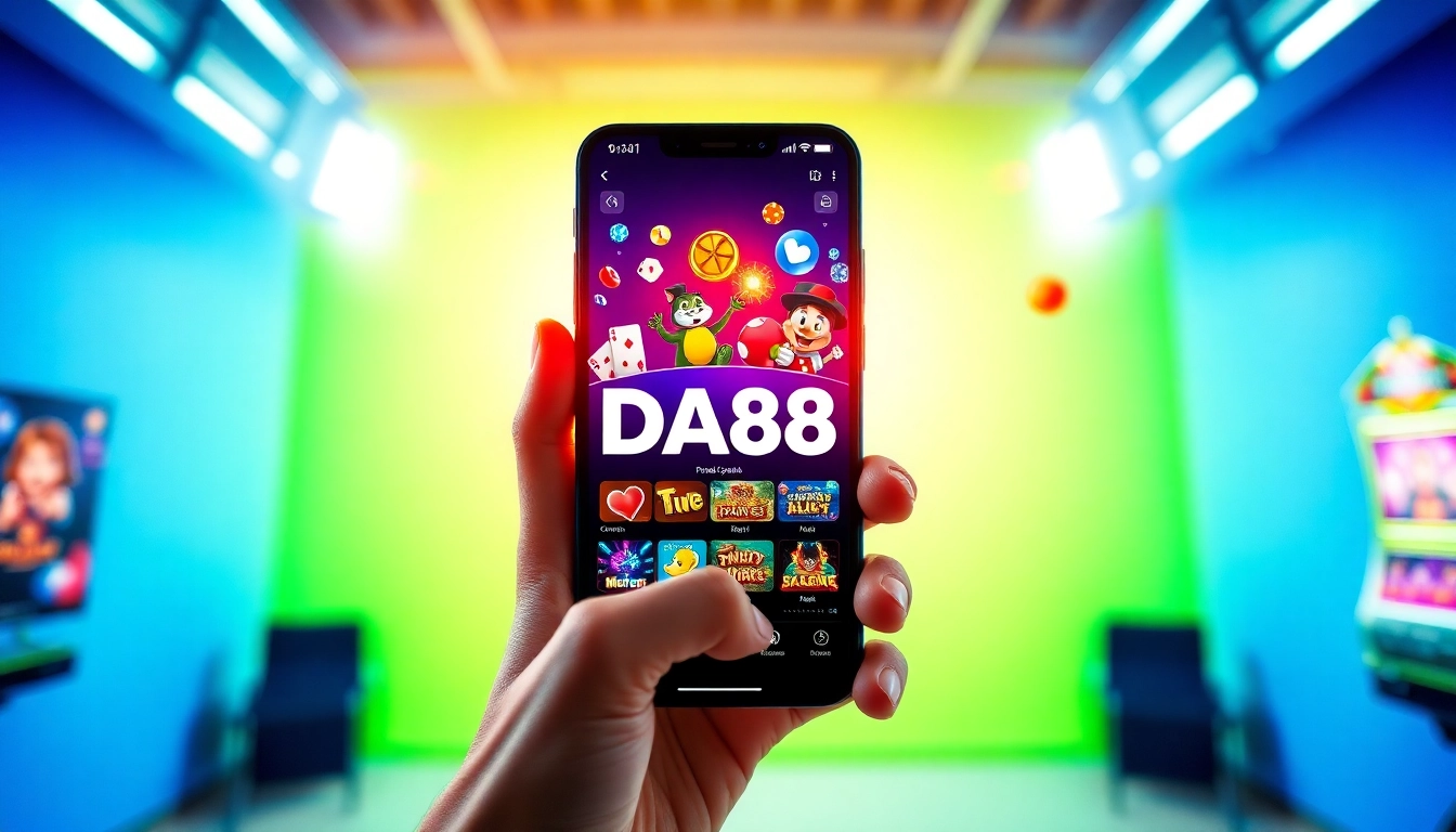 Tải App Da88 on a smartphone showcasing an exciting gaming app interface.