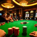 SX88 poker table with vibrant chips, thrilling gameplay, and winning atmosphere at the casino.