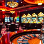 Experience thrilling casino gaming at F168 with a roulette wheel and poker chips.
