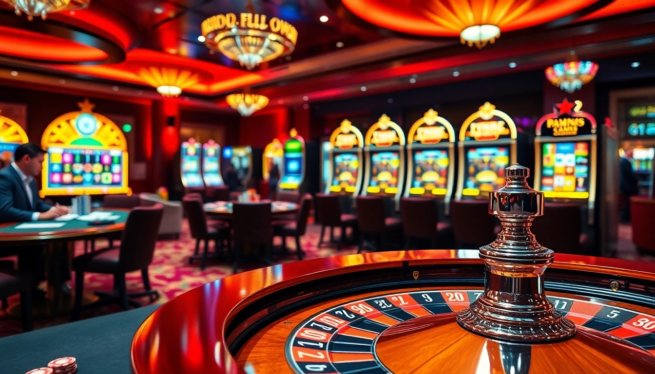 Experience thrilling casino gaming at F168 with a roulette wheel and poker chips.