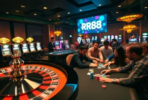 Experience thrilling casino action with RR88's vibrant roulette and poker gameplay.