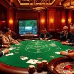 Engage in an exclusive poker game at a lavish casino featuring bem 90-themed decor.