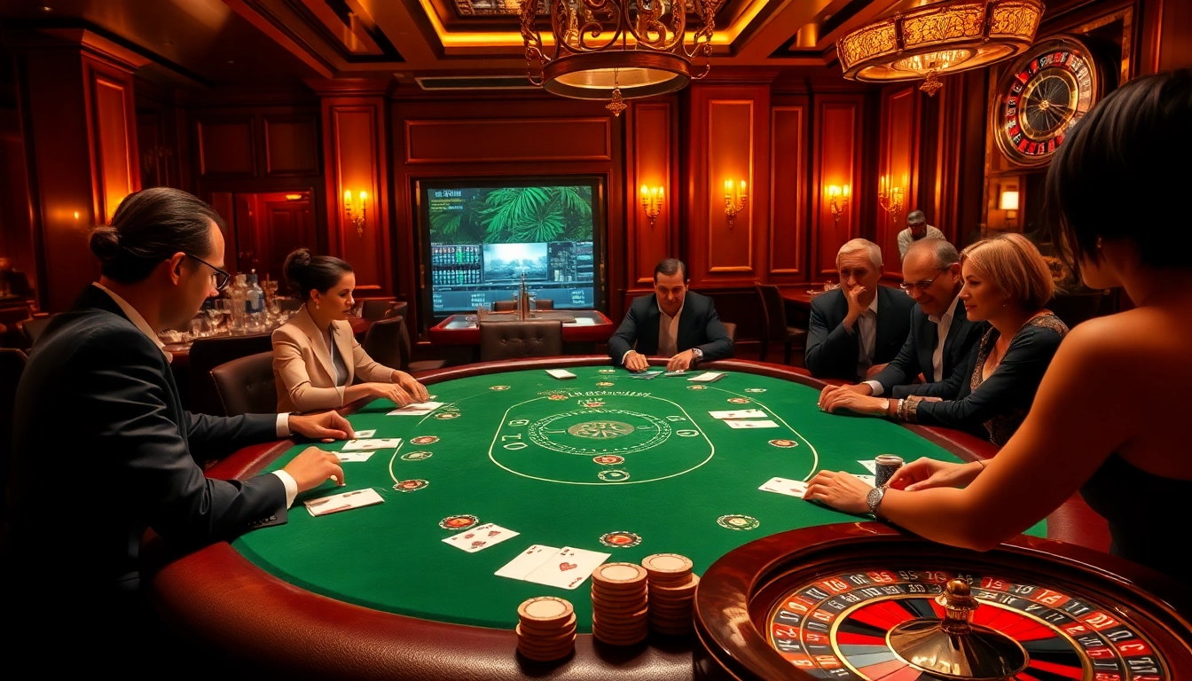 Engage in an exclusive poker game at a lavish casino featuring bem 90-themed decor.