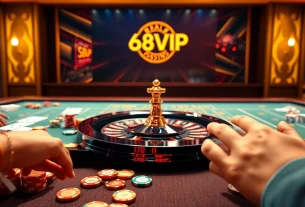 Experience the thrill of online gaming at 68VIP with vibrant casino tables and exciting betting actions.