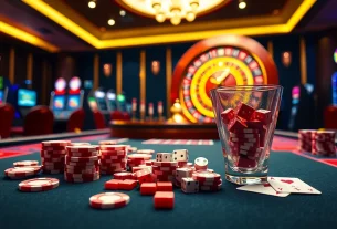 Experience the excitement of gambling at https://www.bdtk1.app/ with vibrant poker tables, chips, and a spinning roulette wheel.