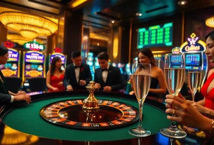 Kết quả xổ số displayed on a luxurious casino roulette table, enhancing excitement and elegance.