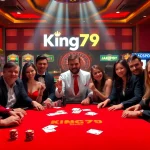 Experience the thrill of gambling at King79 with lively poker action and vibrant casino visuals.