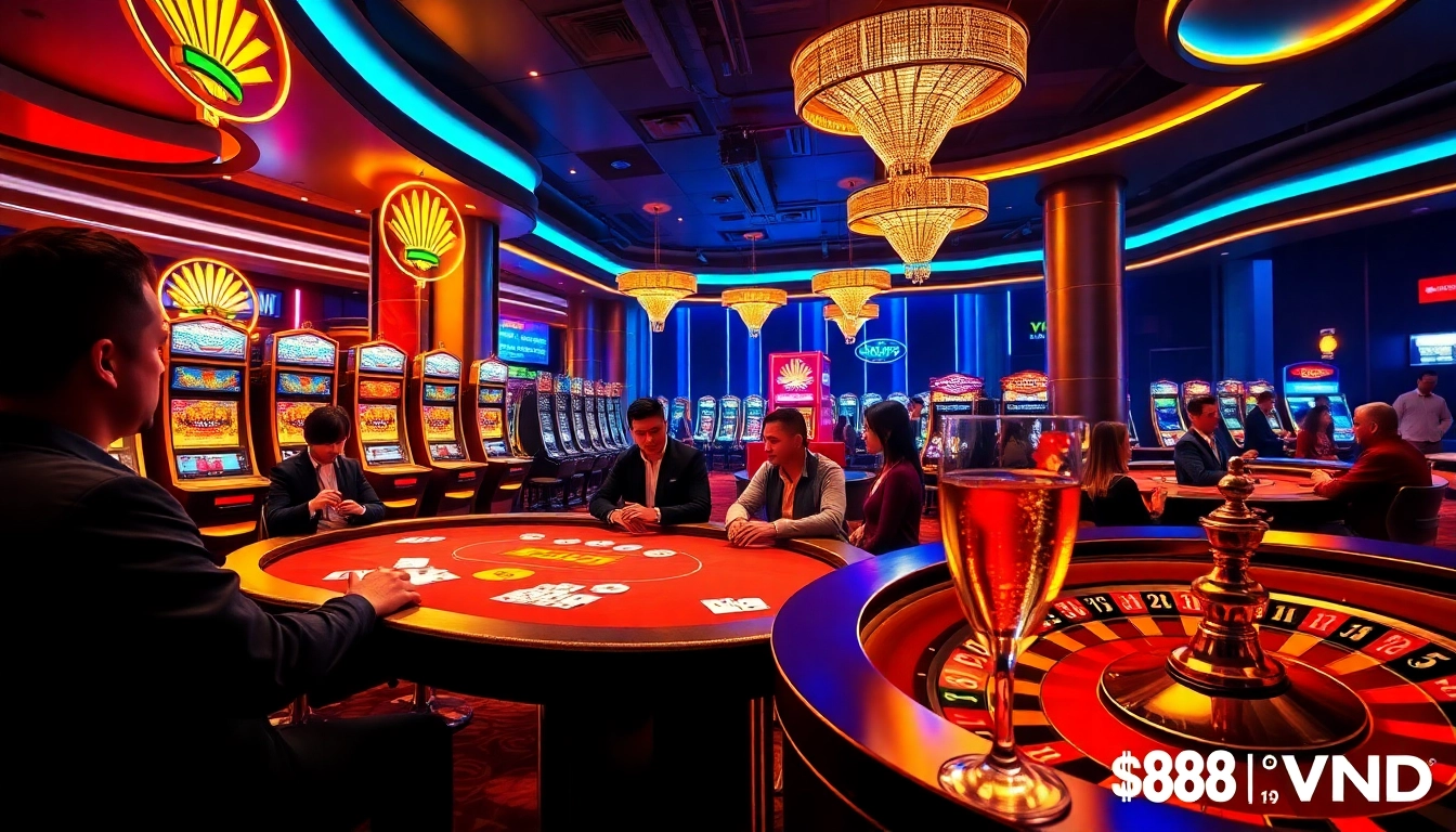 Experience the thrilling atmosphere of gambling at nhà cái 888VND with vibrant poker and casino games.