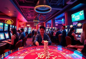 Experience the excitement of online gaming at https://88clb.bond/ with diverse players enjoying casino games in a vibrant atmosphere.