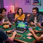Engaged players celebrating their wins while using VN88 for online betting, highlighting sports and casino experiences.