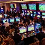Engaged sports betting fans watching live games in hk's premier casino