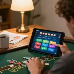 Engaging in LV88 online baccarat game from home, showcasing gaming strategy insights.