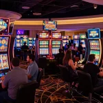 Engaged players at Go 88 slot machines enjoying vibrant casino atmosphere.