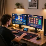 Engaging in strategic online gambling with 88xeng, showcasing vibrant games and immersive atmosphere