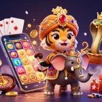 Luck8 showcases exciting online gaming with a vibrant casino illustration featuring dynamic characters and elements.