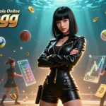 Engage in thrilling bets with Bandar Taruhan Bola Online Dewagg featuring dynamic sports elements and a stunning digital backdrop.