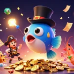 Win big with Sunwin's engaging casino scene featuring the anglerfish, shrimp, and snail surrounded by festive gaming elements.