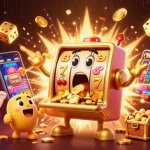 Sun Win slot machine celebrates a jackpot with coins pouring while baby machines cheer.