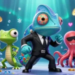 Experience the thrill of gaming with da88 win in a vibrant 3D casino illustration featuring slot machines and animated characters.